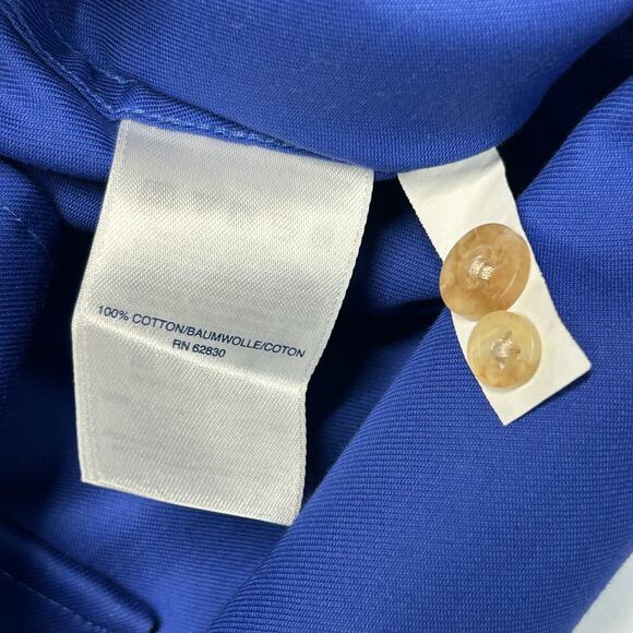 Lands End Outfitters Mens 2XL Button Down Shirt Royal Blue L/S 100% Cotton 2018 - Picture 10 of 12